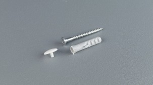 Slim Line sín csavar takaró kupak fehér  + 4x45mm csavar, tiplivel - 1 szett
