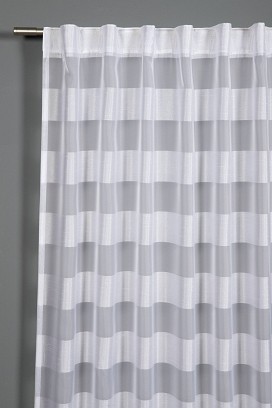 Kész Függöny "Csíkos" 140 cm Széles 245cm Magas Fehér