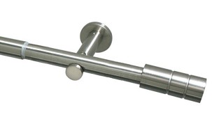 Teleszkópos karnis Ø 22/25 mm nemesacél színű 190-360cm henger végzáróval