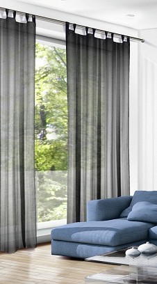 Füles Függöny Voile Ezüstszürke 135 x 245cm