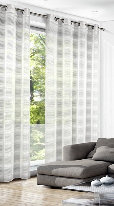 Ringlis Függöny - Kész Függöny Négyzet Mintával 140 cm Széles 245cm Magas Fehér
